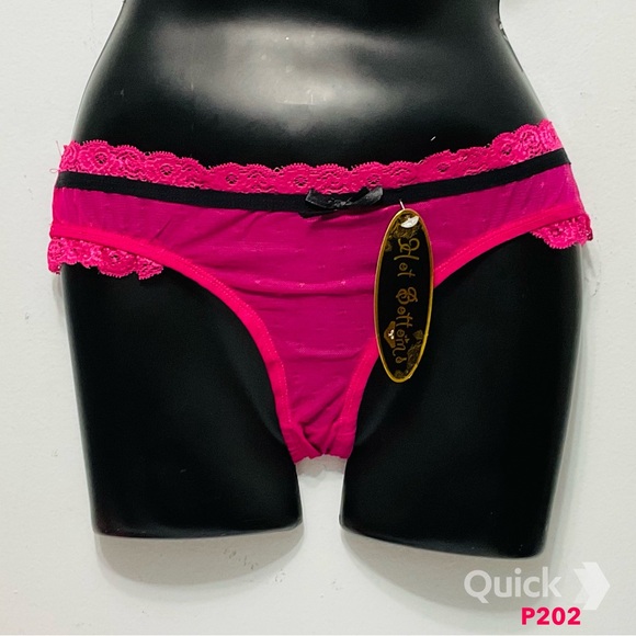 NWT 6 pc Polka Dots Mesh Lace Trim Panties - Picture 3 of 9